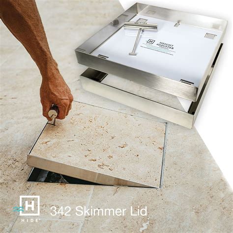 skimmer box lid stainless steel|hidden skimmer box lid.